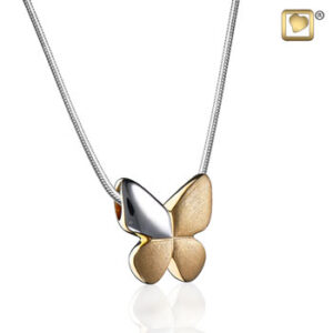 Butterfly (Silver-Gold-Two Tone) Ash Pendant