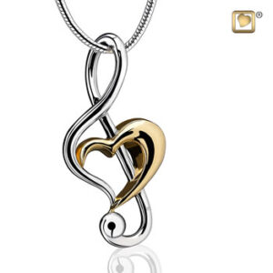 Treble Clef Heart Ash Pendant